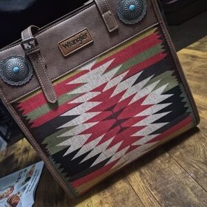 Wrangler Brown and Red Geometric Men's Backpack